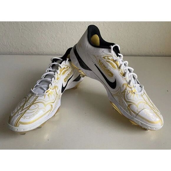 Nike Alpha Huarache Elite 3 Low PRM Gold Baseball Cleat CV3553-101 Men's Size 15 - Picture 1 of 9
